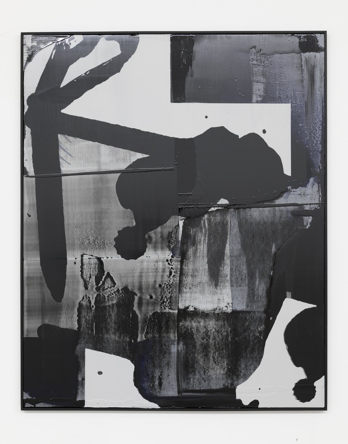 Alex Hubbard Untitled Charcoal Painting (Geburtskanal), 2018 Aluminium panel, acrylic, pigmented urethane, charcoal, resin on linen 216,5 x 175,5 x 4 cm  