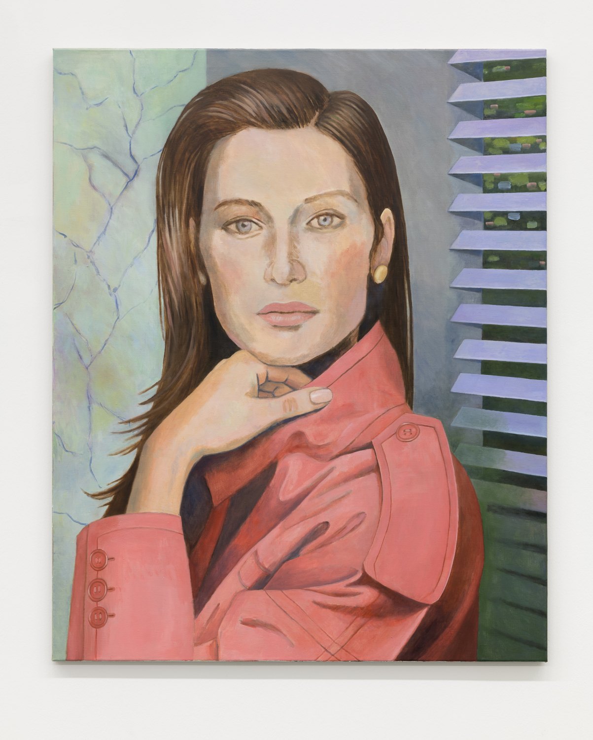 Birgit Megerle Charade, 2018 Oil on linen, 130 x 105 x 2,5 cm  