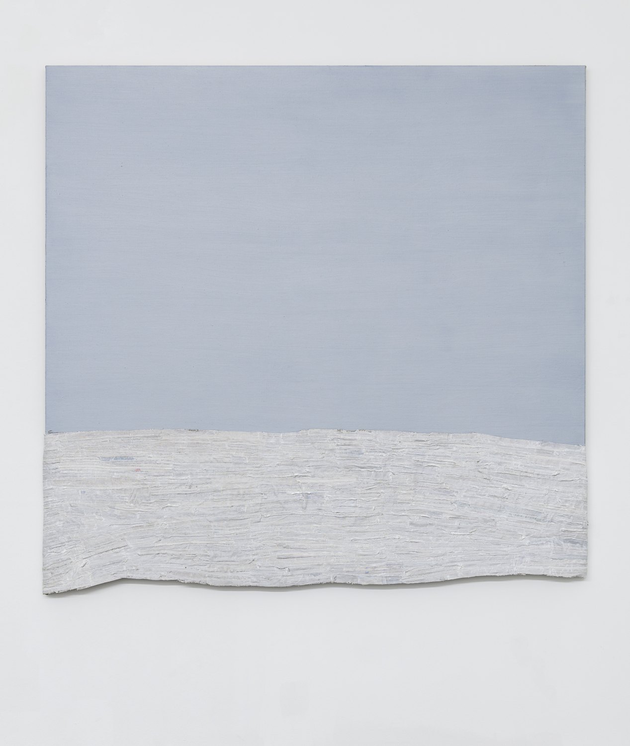 Sergej Jensen  Marine Layer, 2017 Acrylic and oil on sewn linen, 175 x 188 x 3 cm  