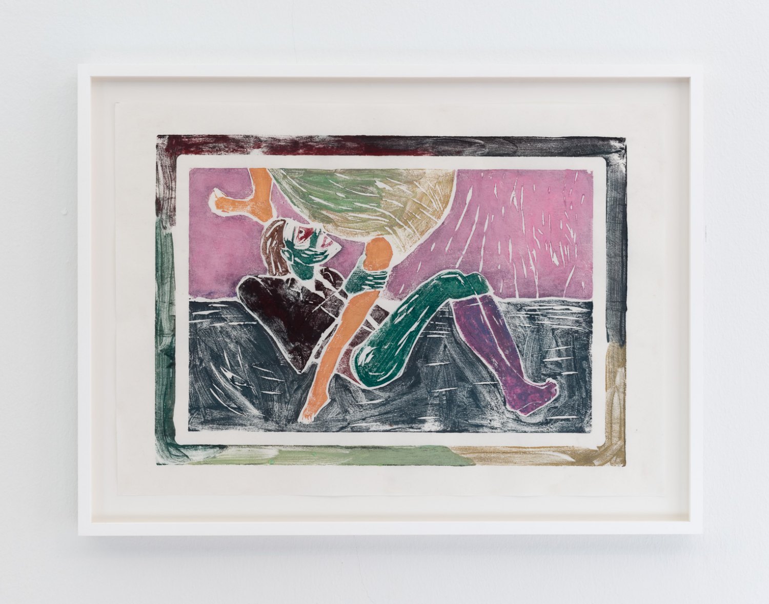 Jill Mulleady New Skin for the Old Ceremony II, 2017 Woodcut, 50 x 68 cm