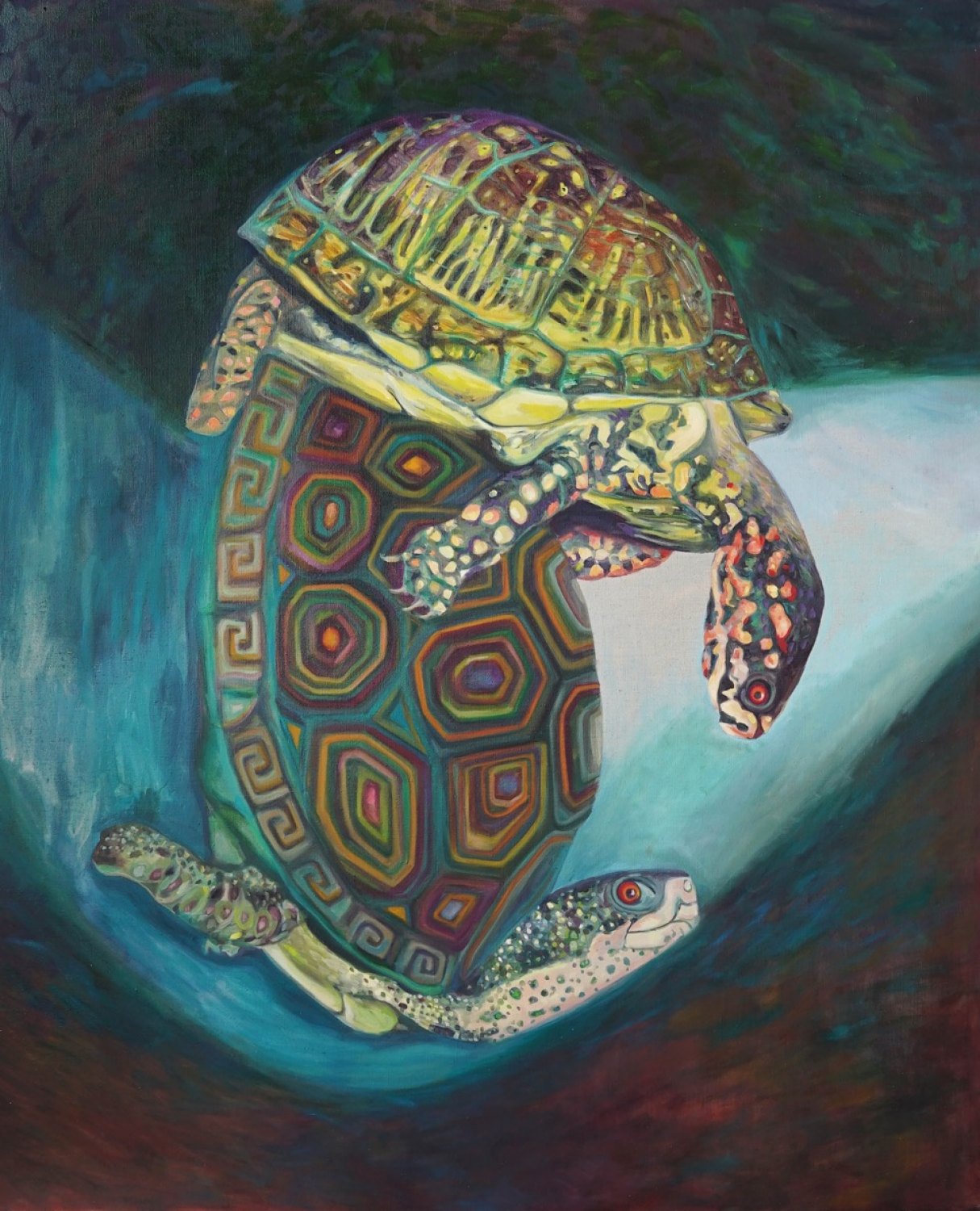 Jill Mulleady Eye contact, 2018 Oil on linen, 167 x 137 cm