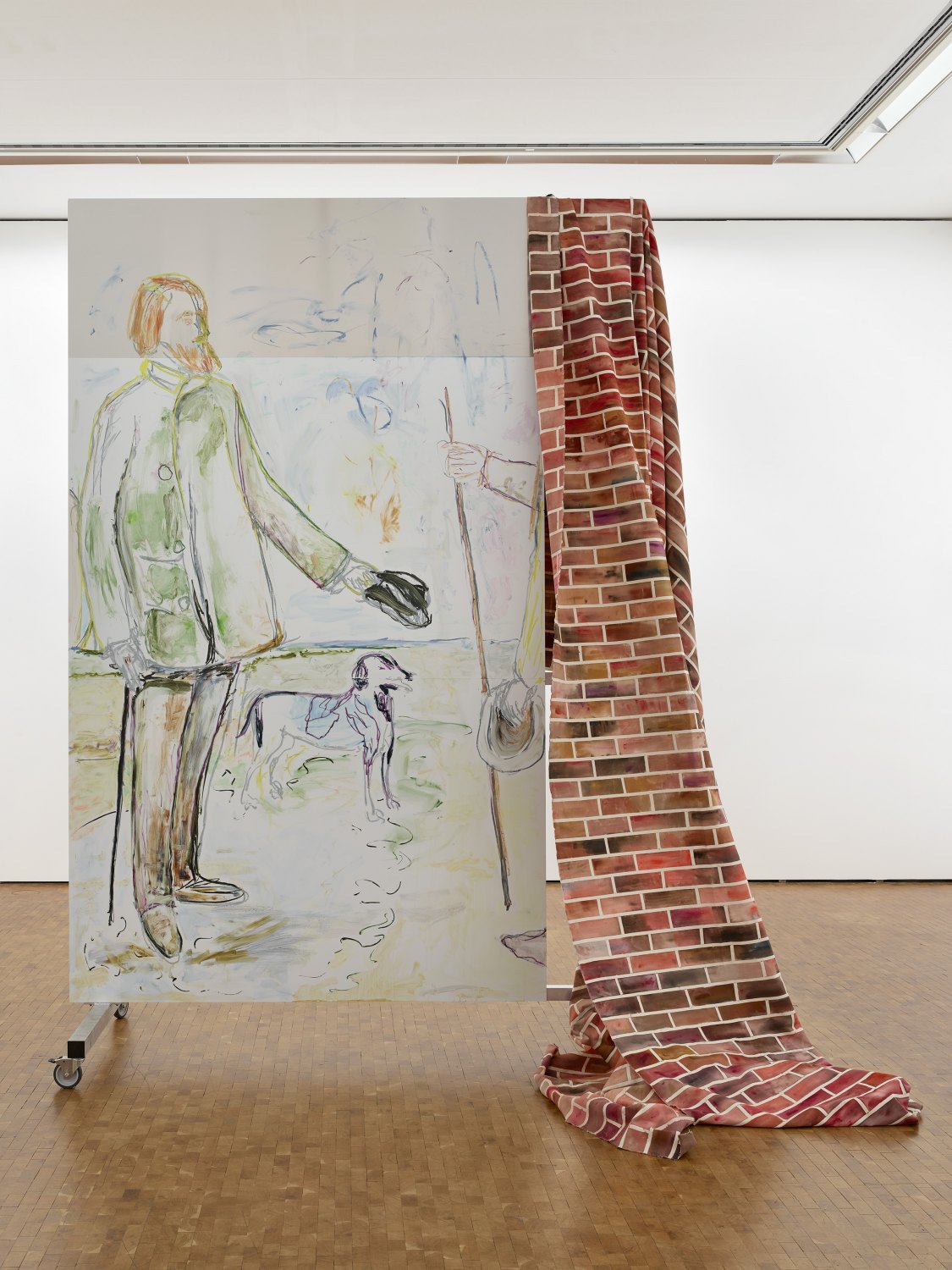 Reena Spaulings Bonjour!, 2017 Oil on dibond and other materials, 328 x 250 x 112 cm 