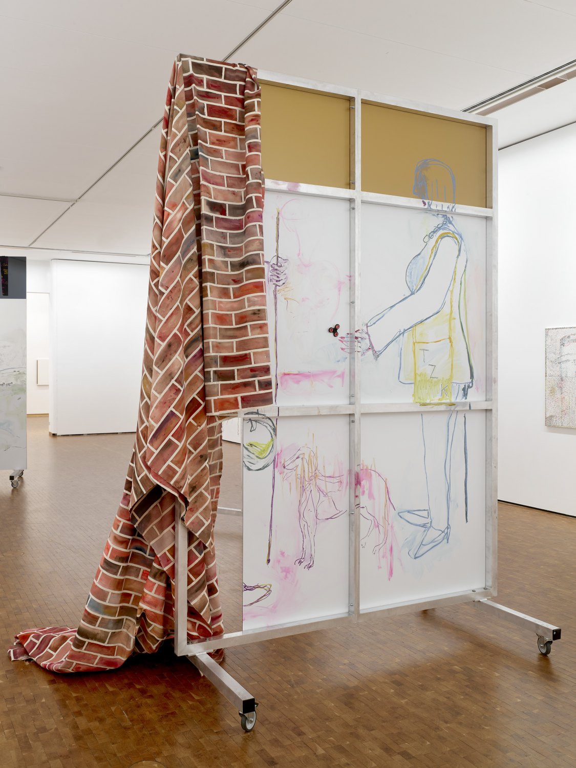 Reena Spaulings Bonjour!, 2017 Oil on dibond and other materials, 328 x 250 x 112 cm