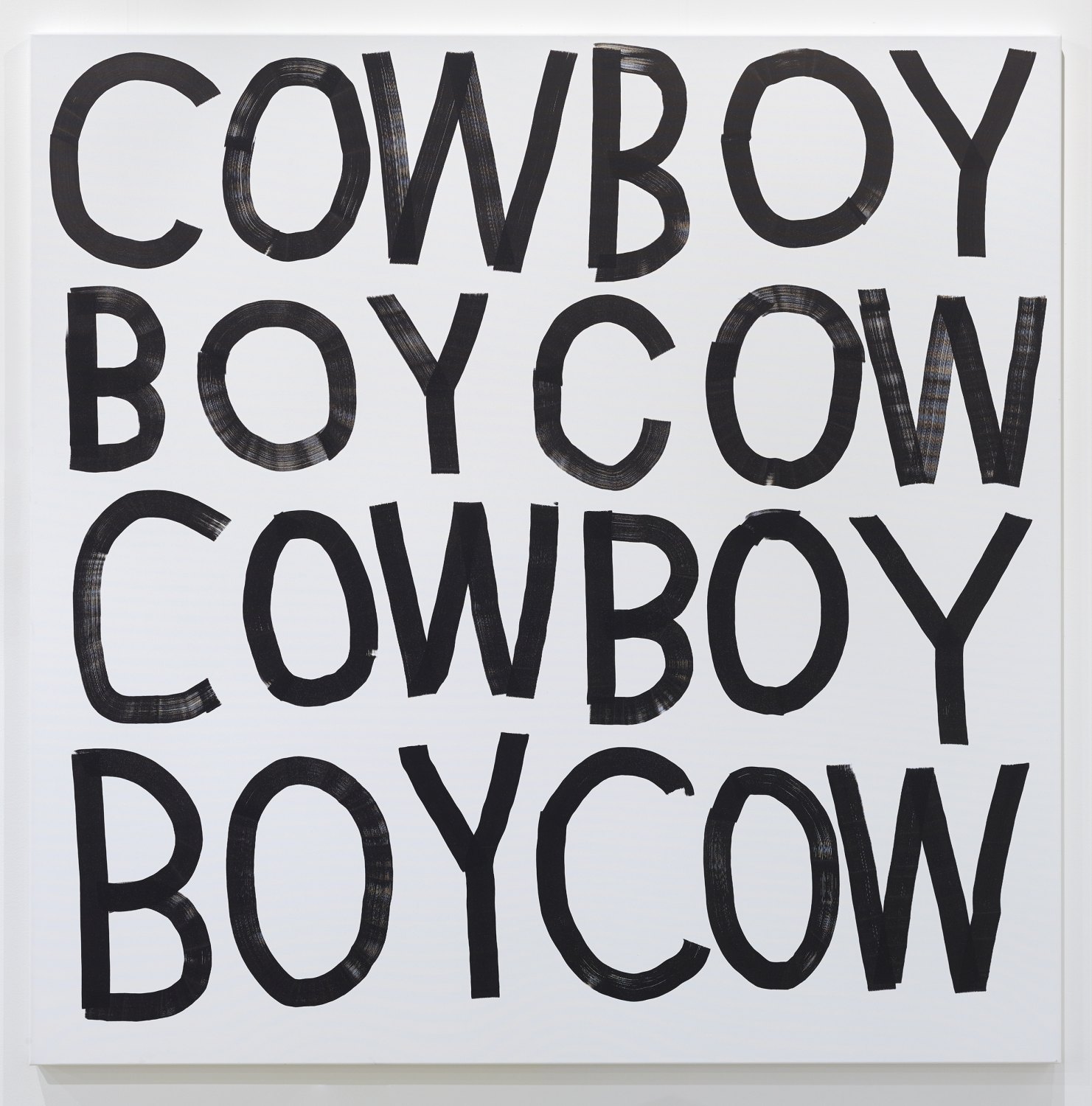 Karl Holmqvist Untitled (Word Painting), 2017 Magic marker on canvas, 183 x 183 cm 