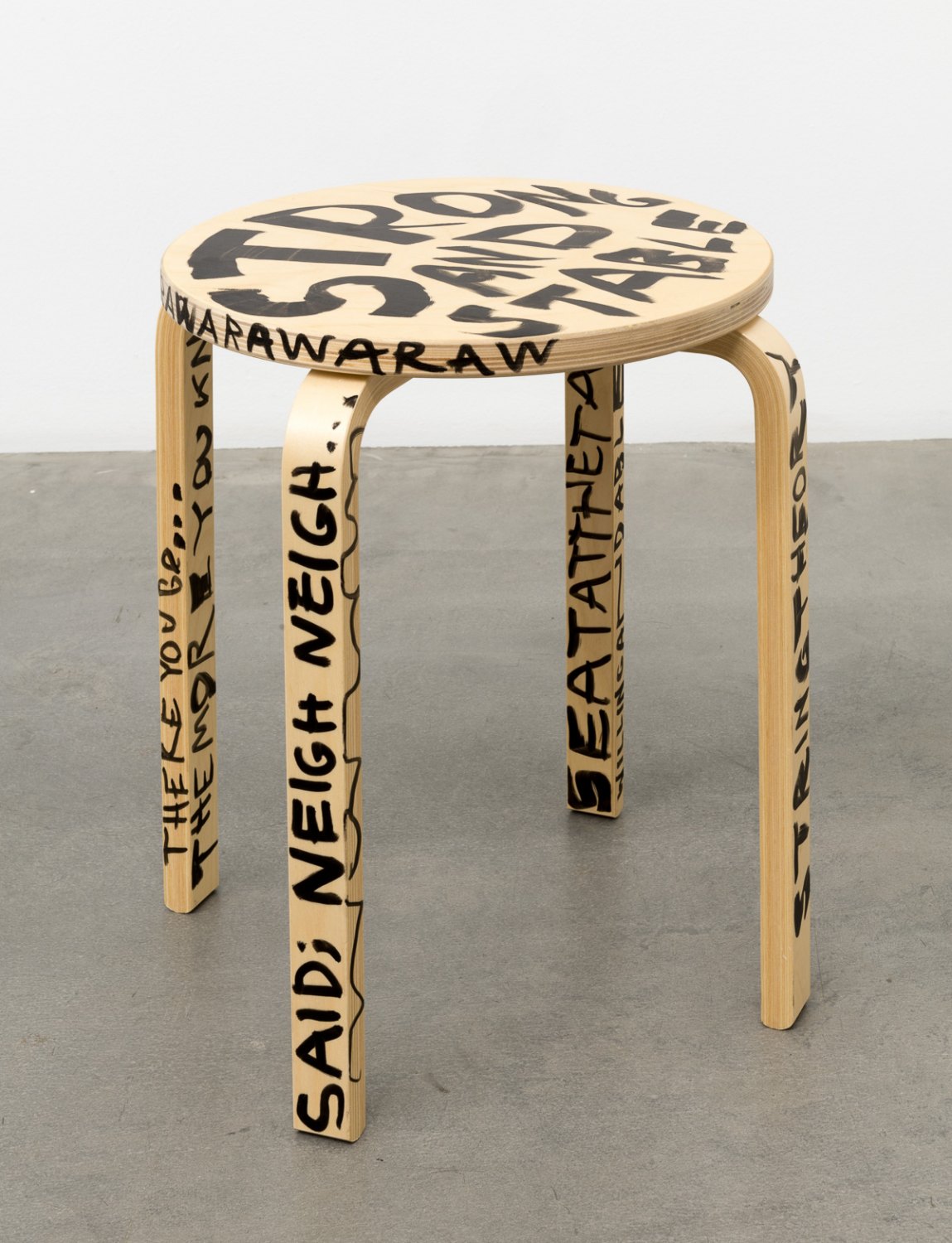 Karl Holmqvist Untitled, 2017 Marker on wooden stool, 44.5 x 41 cm 