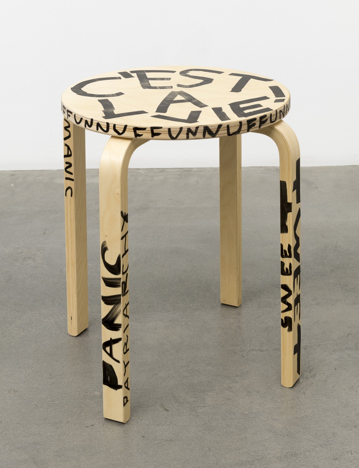 Karl Holmqvist Untitled, 2017 Marker on wooden stool, 44.5 x 41 cm 