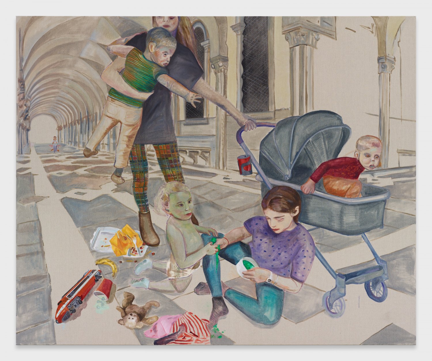 Jill Mulleady Kids with Slime, 2019 Oil on linen, 165 x 200 cm