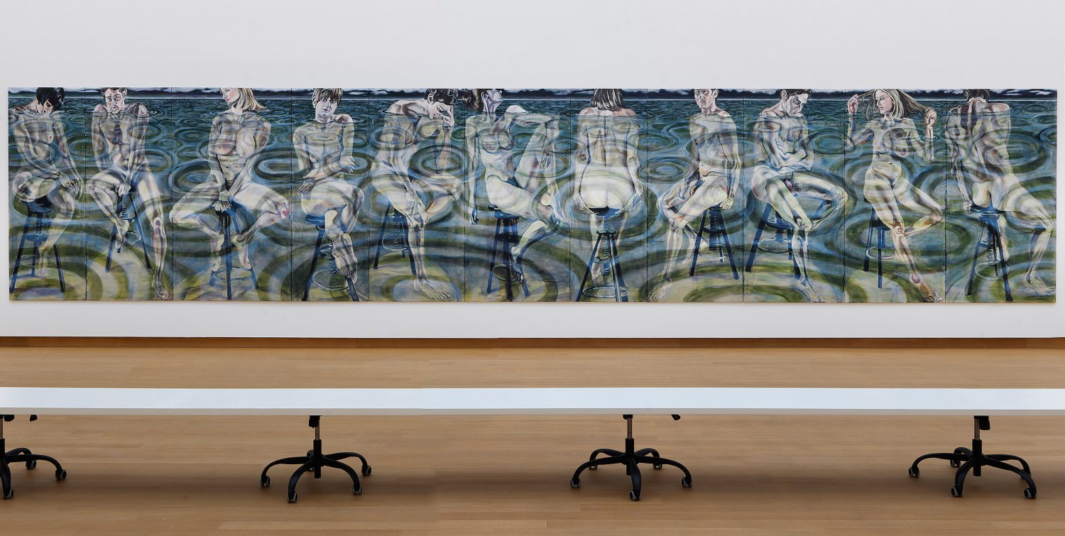 Jana Euler After supper, 2017 Oil on canvas, 200 x 1100 cm