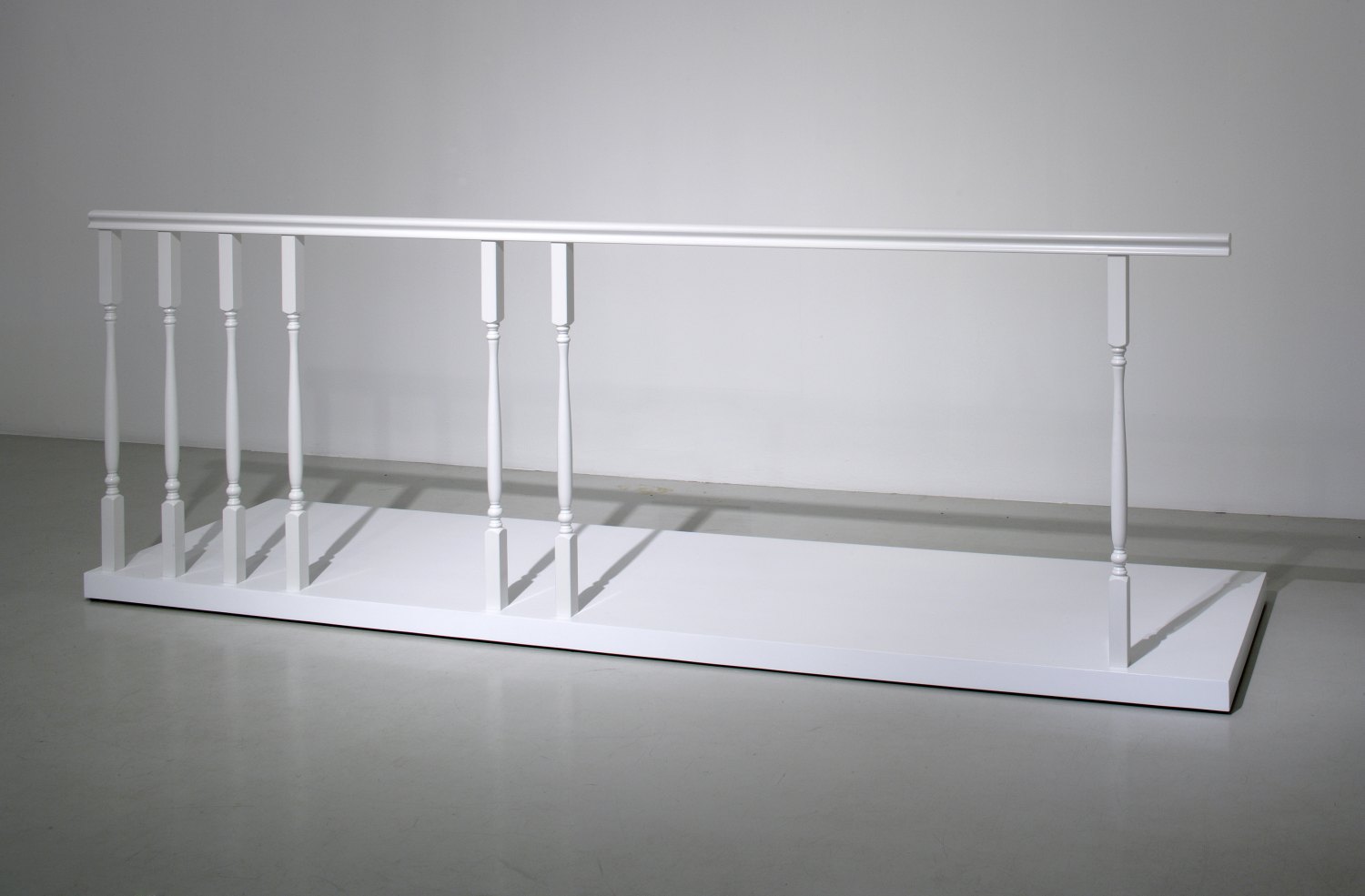 Tom Burr Derailed 1, 2005 Plywood, decorative wood railing, paint, 101 x 300 x 80 cm 