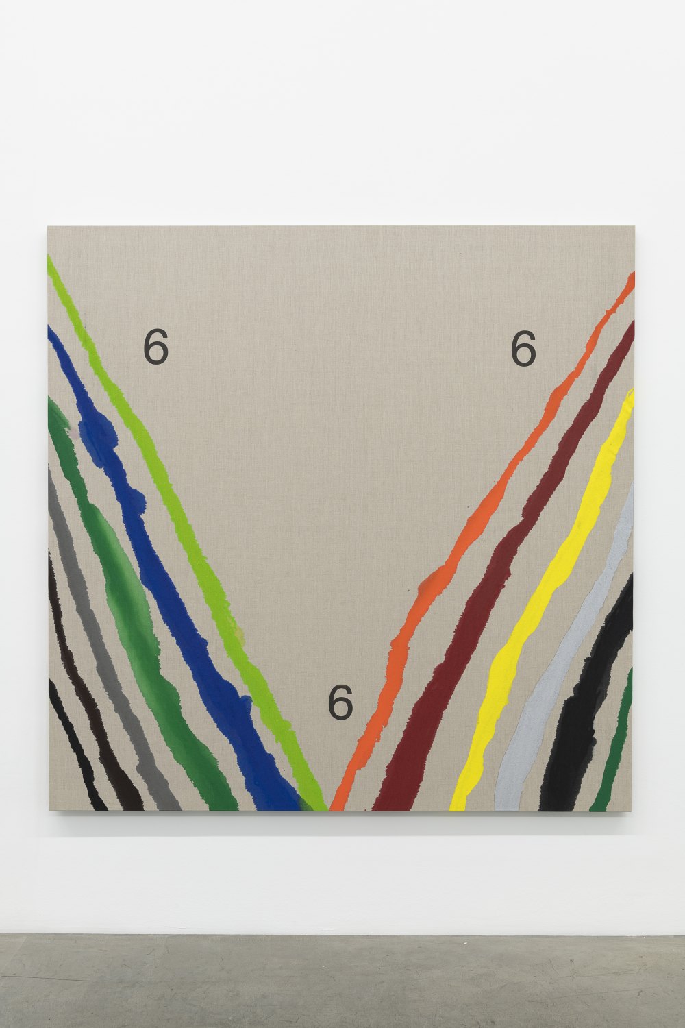Karl Holmqvist Untitled (6,6 and 6 Pouredpainting), 2021 High flow acrylics on raw canvas 183 x 183 cm 