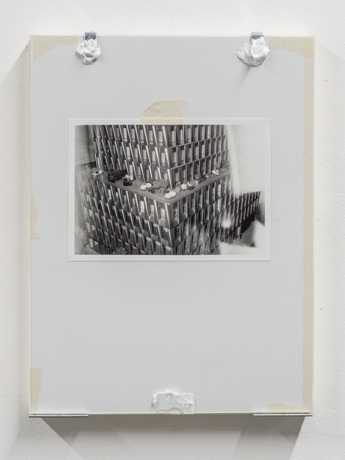 Win McCarthy Street Scene (Balcony), 2019 Silver gelatin print, glass, foamcore, tape, hardware 40.7 x 30.5 x 3.9 cm