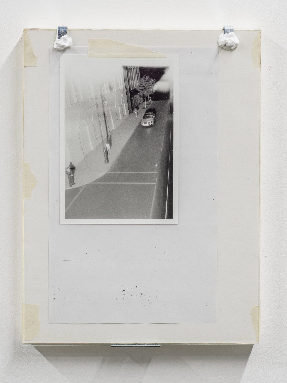Win McCarthy Street Scene (Intersection), 2019 Silver gelatin print, glass, foamcore, tape, hardware 40.7 x 30.5 x 3.9 cm