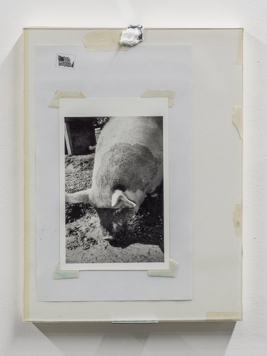 Win McCarthy Street Scene (Eating), 2019 Silver gelatin print, glass, foamcore, tape, hardware 40.7 x 30.5 x 3.9 cm 