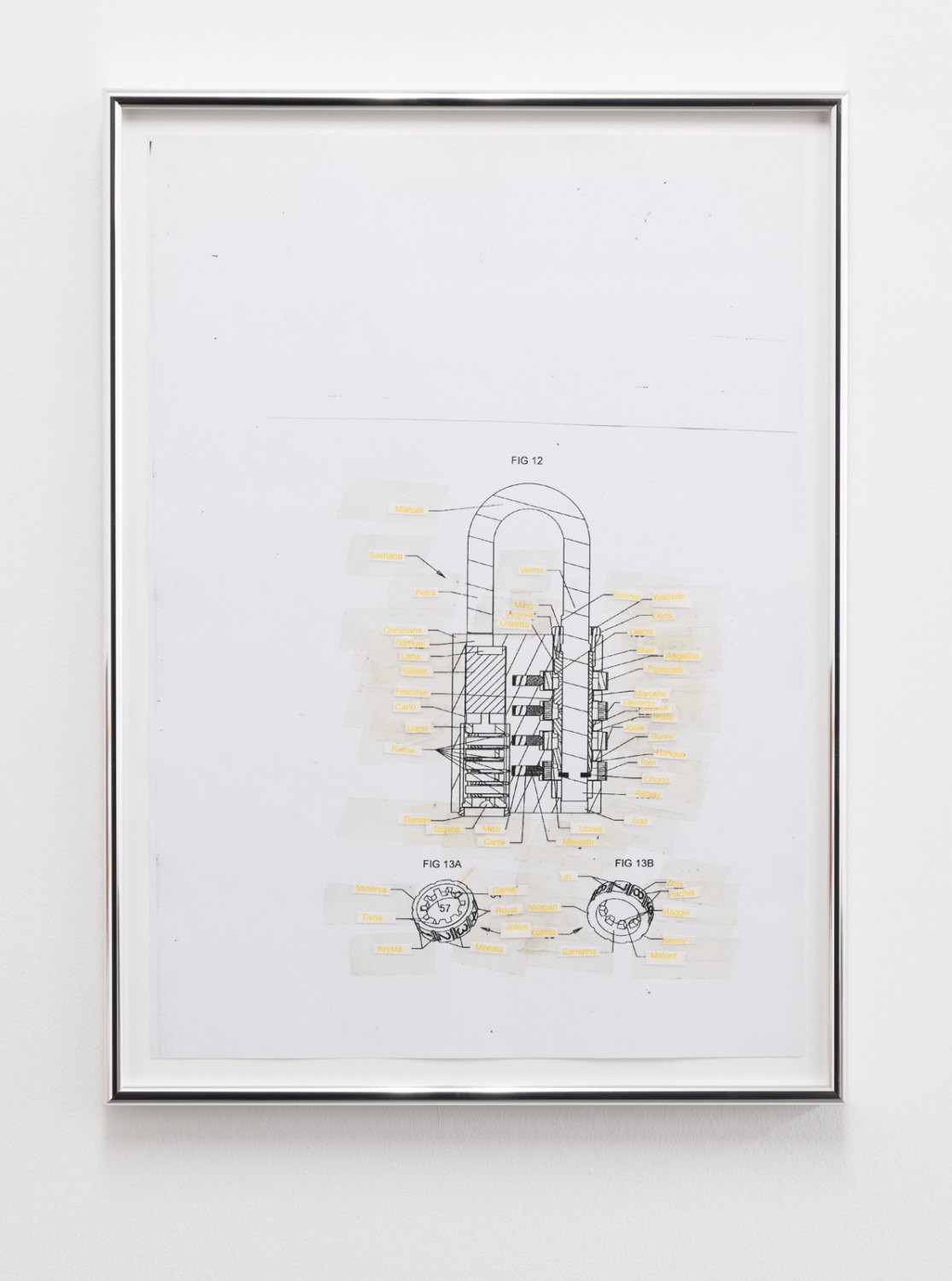 Win McCarthy Collective Lock, 2021 Collage and print on paper 46 x 33.5 x 2.5 cm
