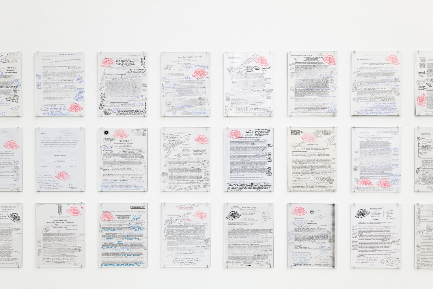 Detail view, BANK, Status Quo. We wanted to paint the walls pink and blue and have a golf buggy in the gallery but all we got was this white cube graveyard, Galerie Neu, Berlin, 2022