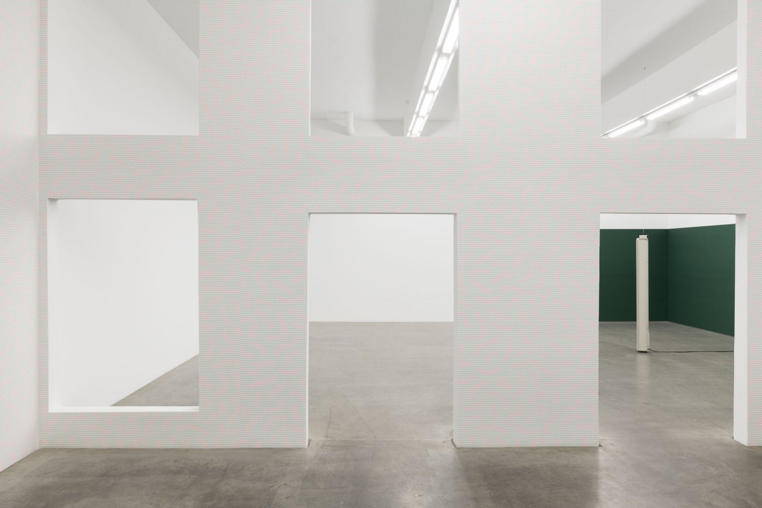 Florian Hecker Induction (red/green), 2022 ASCII pattern wallpaper dimensions variable