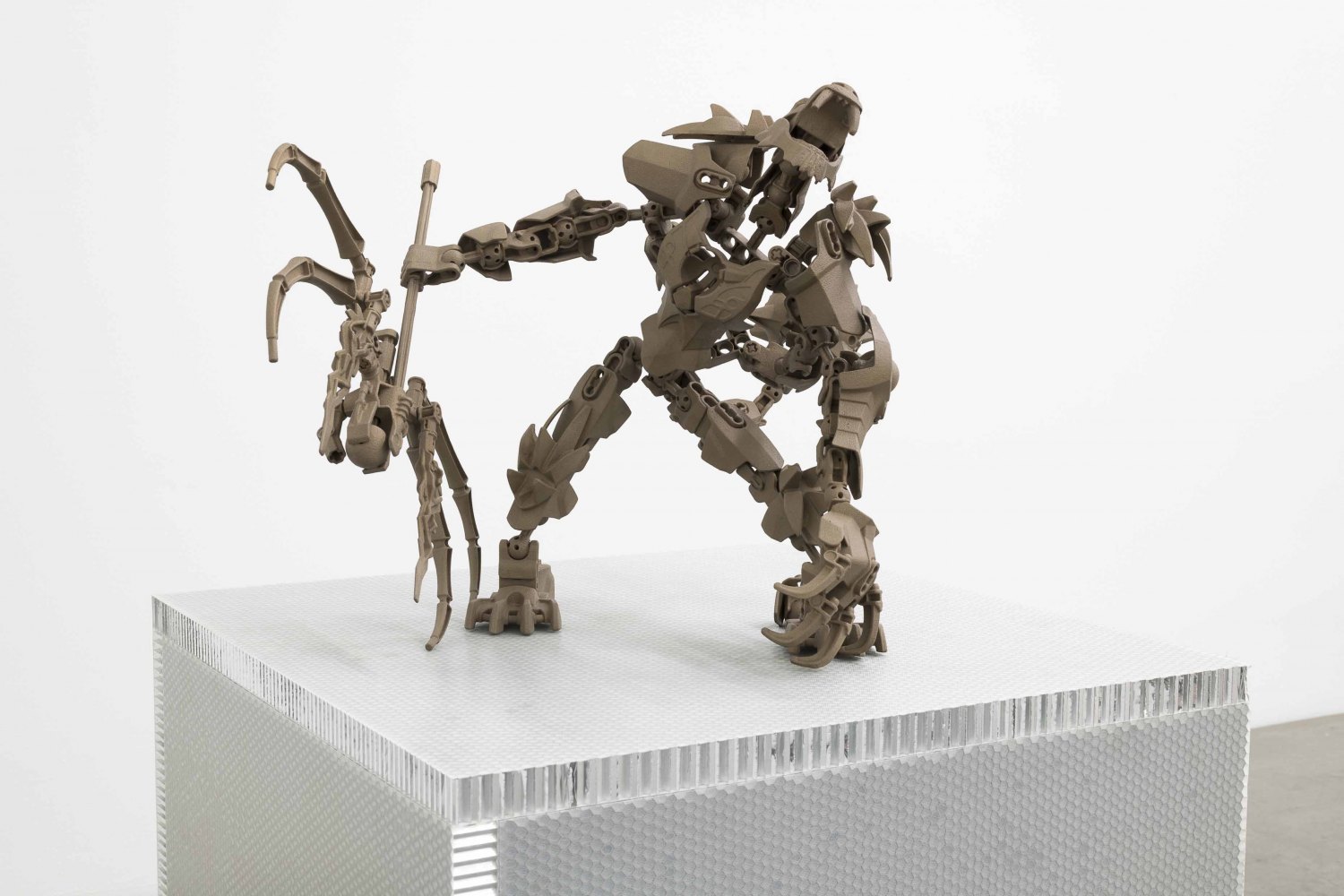 Yngve Holen  Biomysticism, 2021 Bronze, aluminium two parts: ca 39 x 50 x 40 cm and 85 x 55 x 55 cm (Base) 