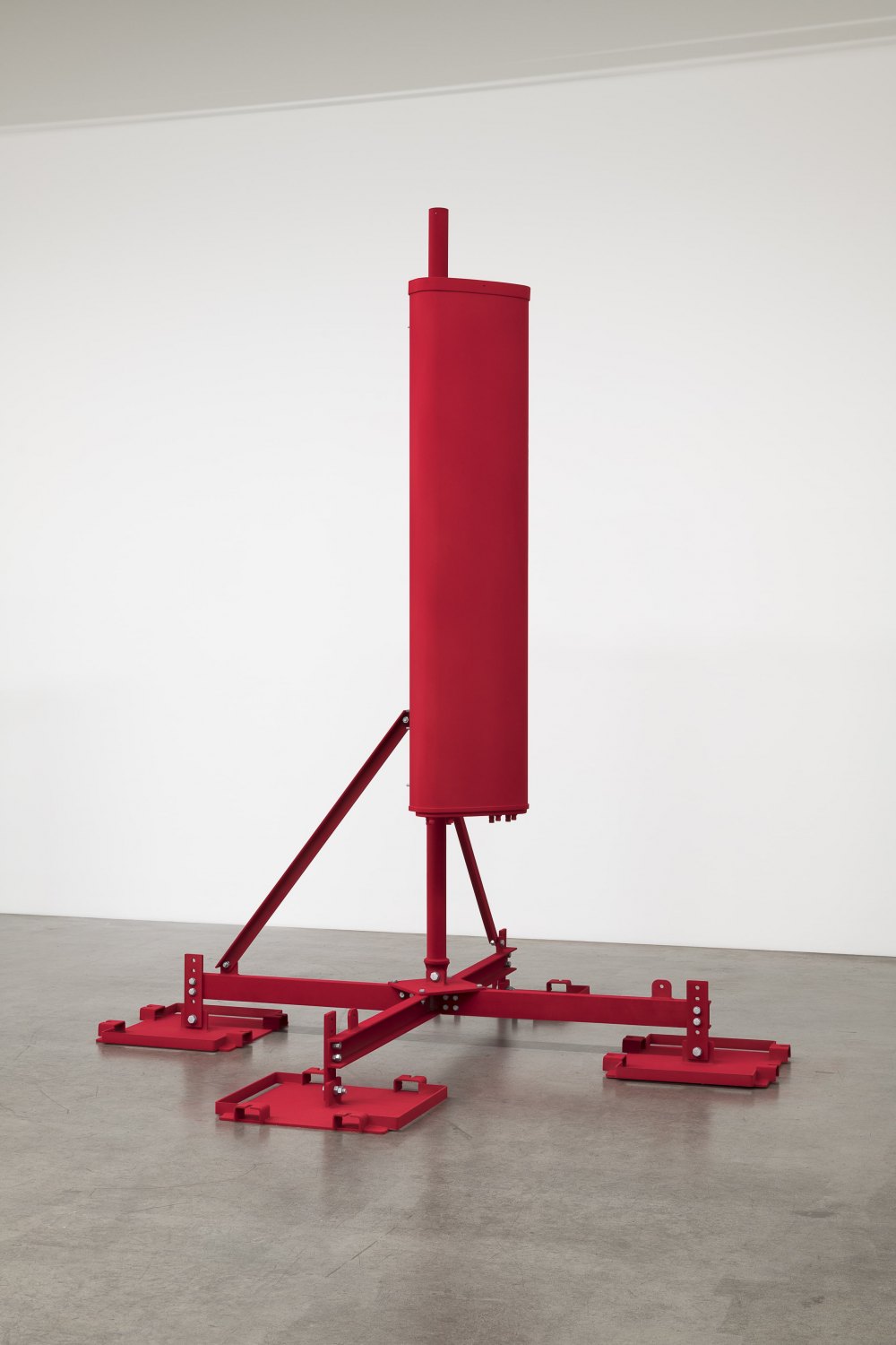 Yngve Holen  5G Oslo Base Station Red, 2023 metal, antenna, resin, polyester 336 x 277 x 277 cm  