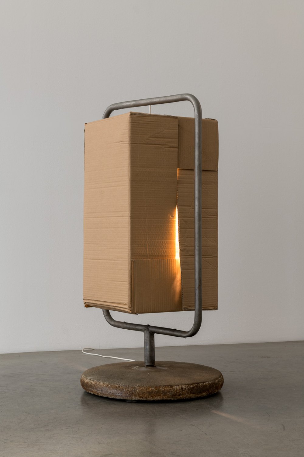Klara Lidén  A little bit open!, 2019 Concrete, metal, cardboard, wiring 105 x 53 x 53 cm   