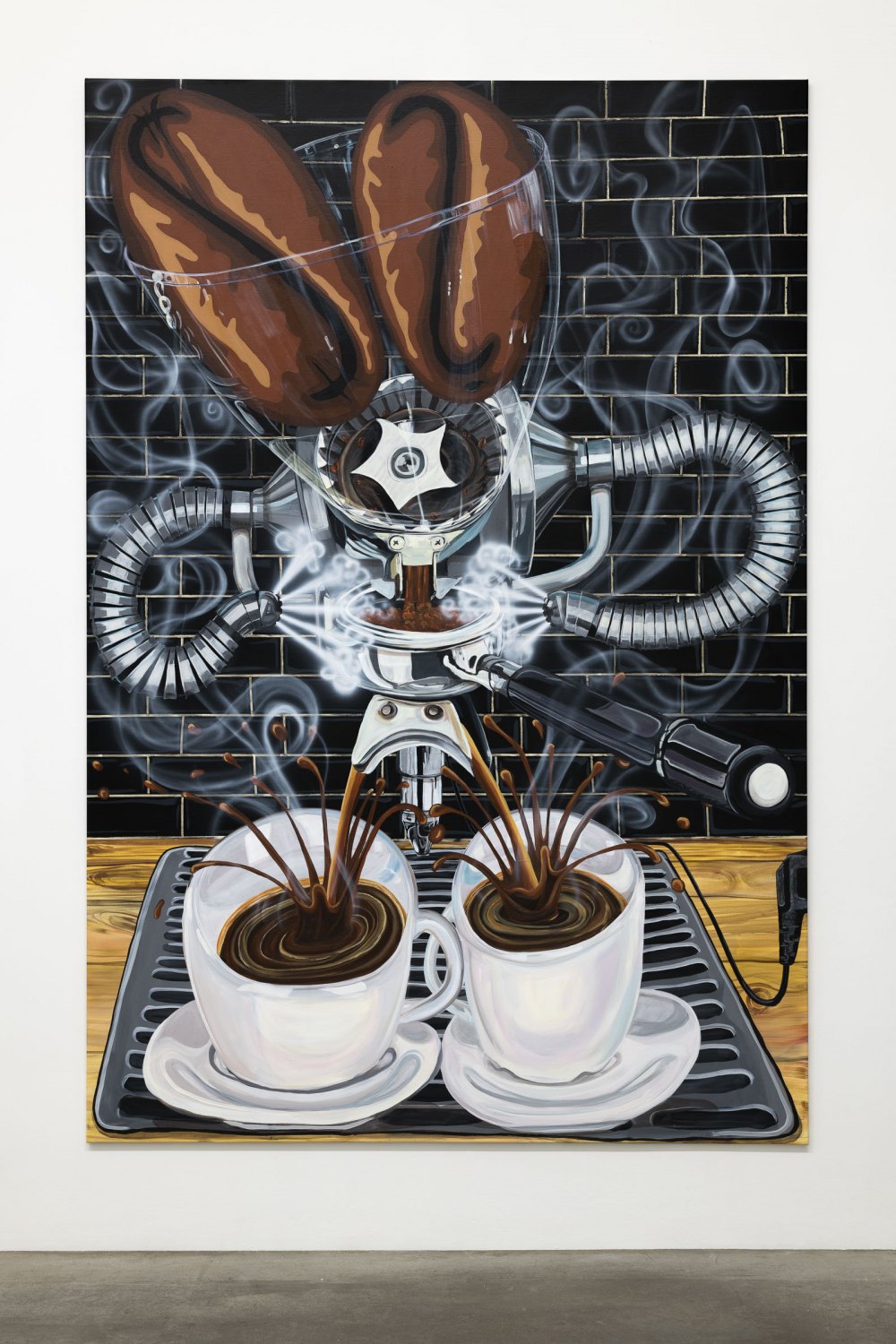 Jana Euler Barista unplugged, 2023  Acrylic on canvas  280 x 190 cm 