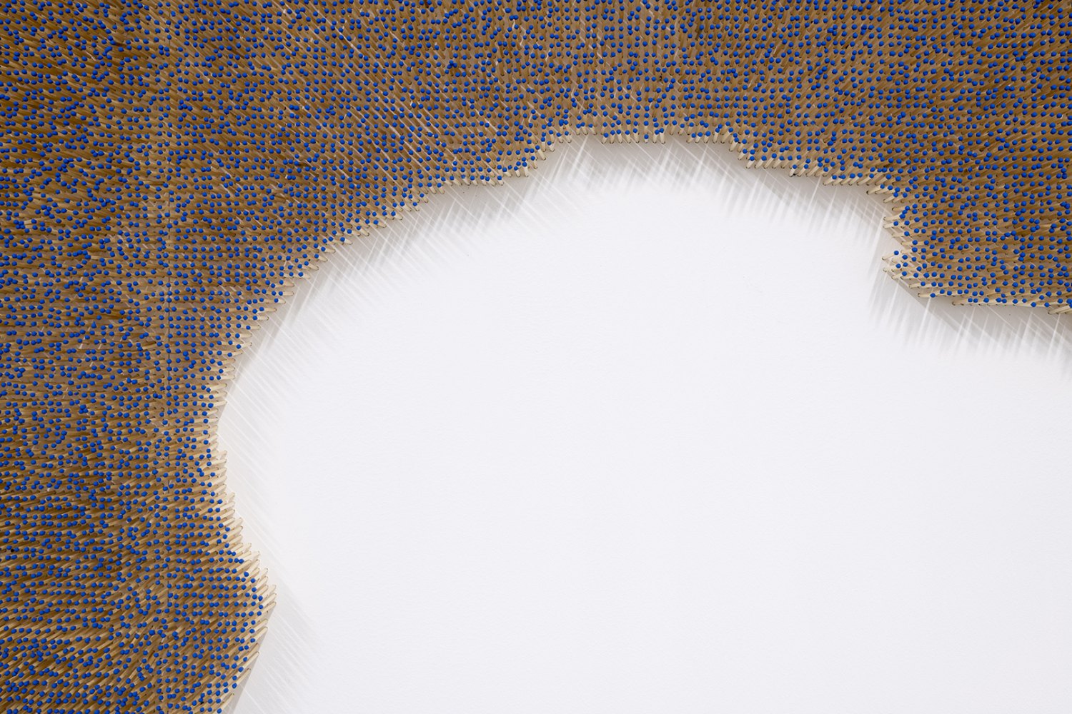 Claire Fontaine  Mediterranean Sea (Unburnt/ Burnt), 2023 Burnt/unburnt matchsticks, dimensions variable 288 x 600 cm, dimensions variable