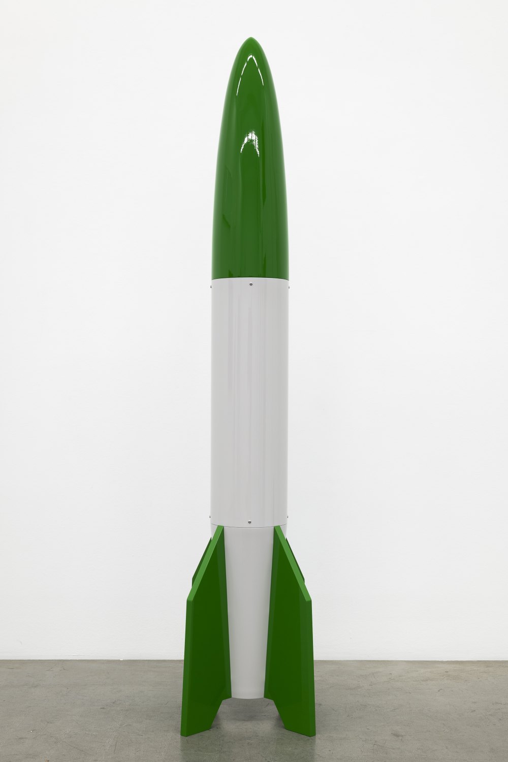 Cosima von Bonin The Loser (grey green version), 2023  Steel, plastic, epoxy resin, lacquer, 220 x 56 x 56 cm