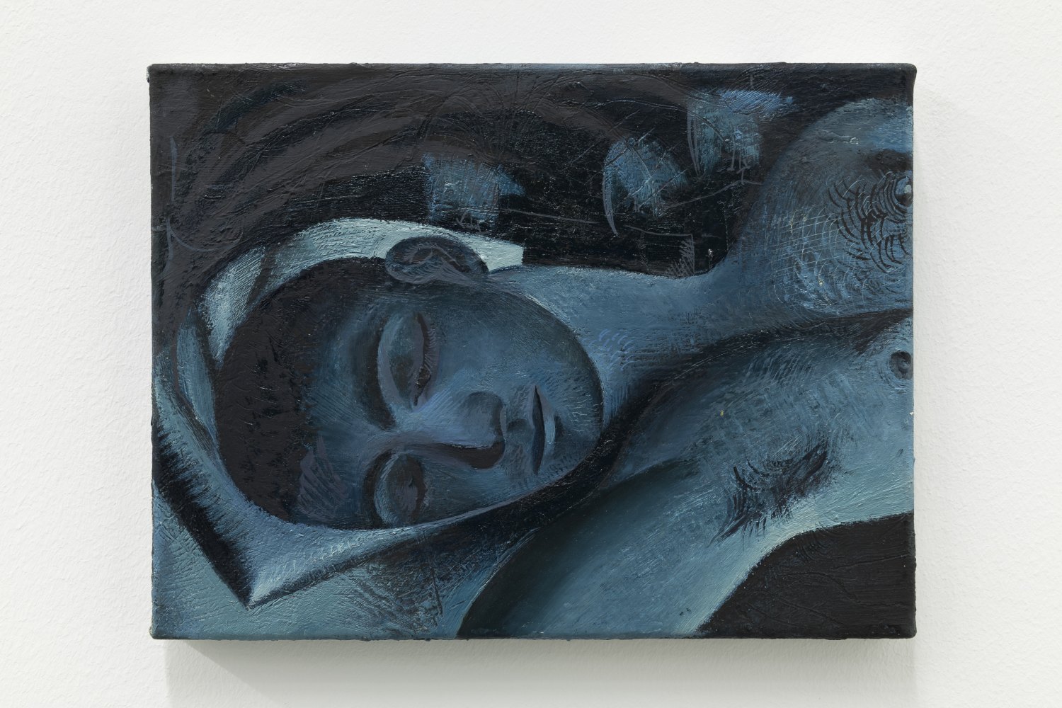 Louis Fratino Indigo Tom, 2020 Oil on canvas 30.5 x 23 cm