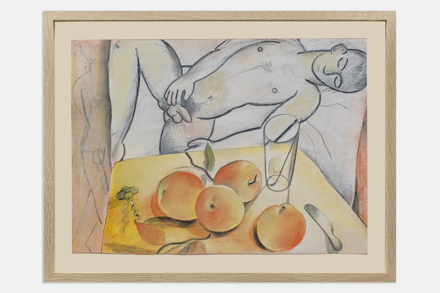 Louis Fratino After Casorati, 2024 Chalk pastel and charcoal on paper 25.5 x 35.5 cm