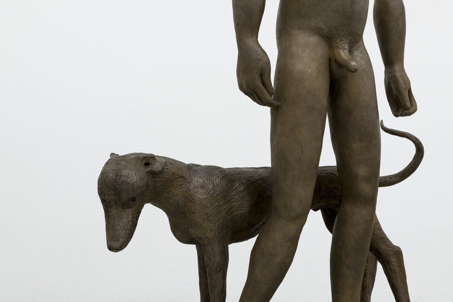 Man and dog, 2025 (detail) bronze with patina102 x 62 x 38 cm 