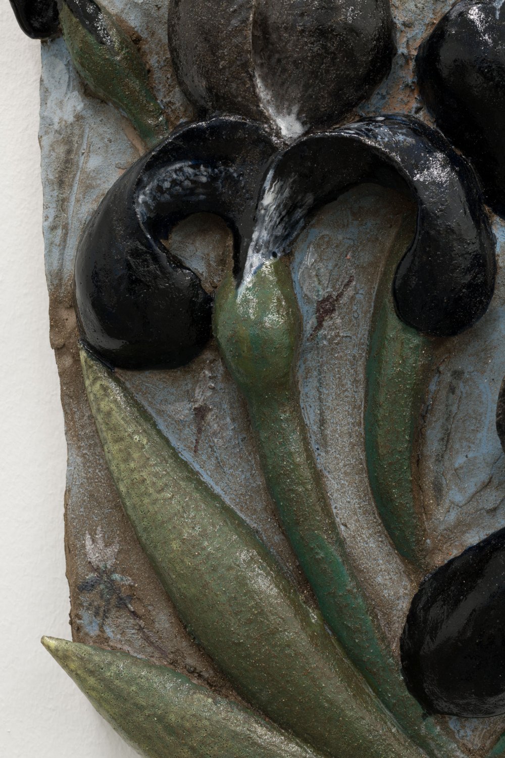 Black Irises, 2025 (detail) Terracotta with glaze and iron oxide34 x 24 x 7 cm 