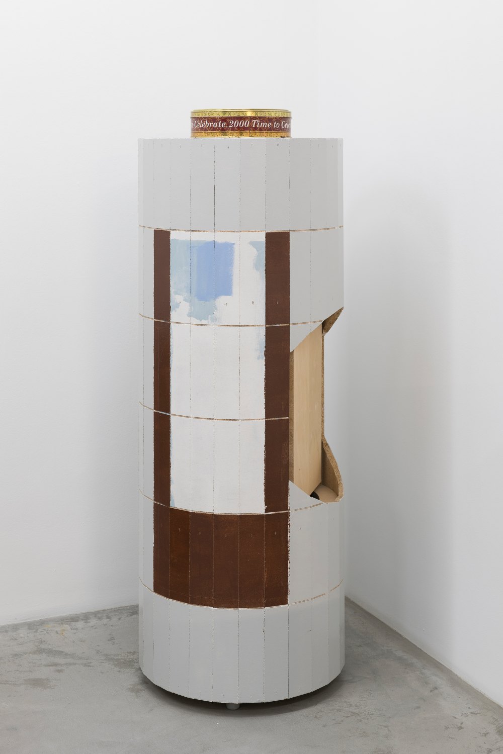 Manfred Pernice  time to celebrate 2000, 2010 Wood, paper, metal, varnish, plastic, sunflower 131 x 50 x 50 cm