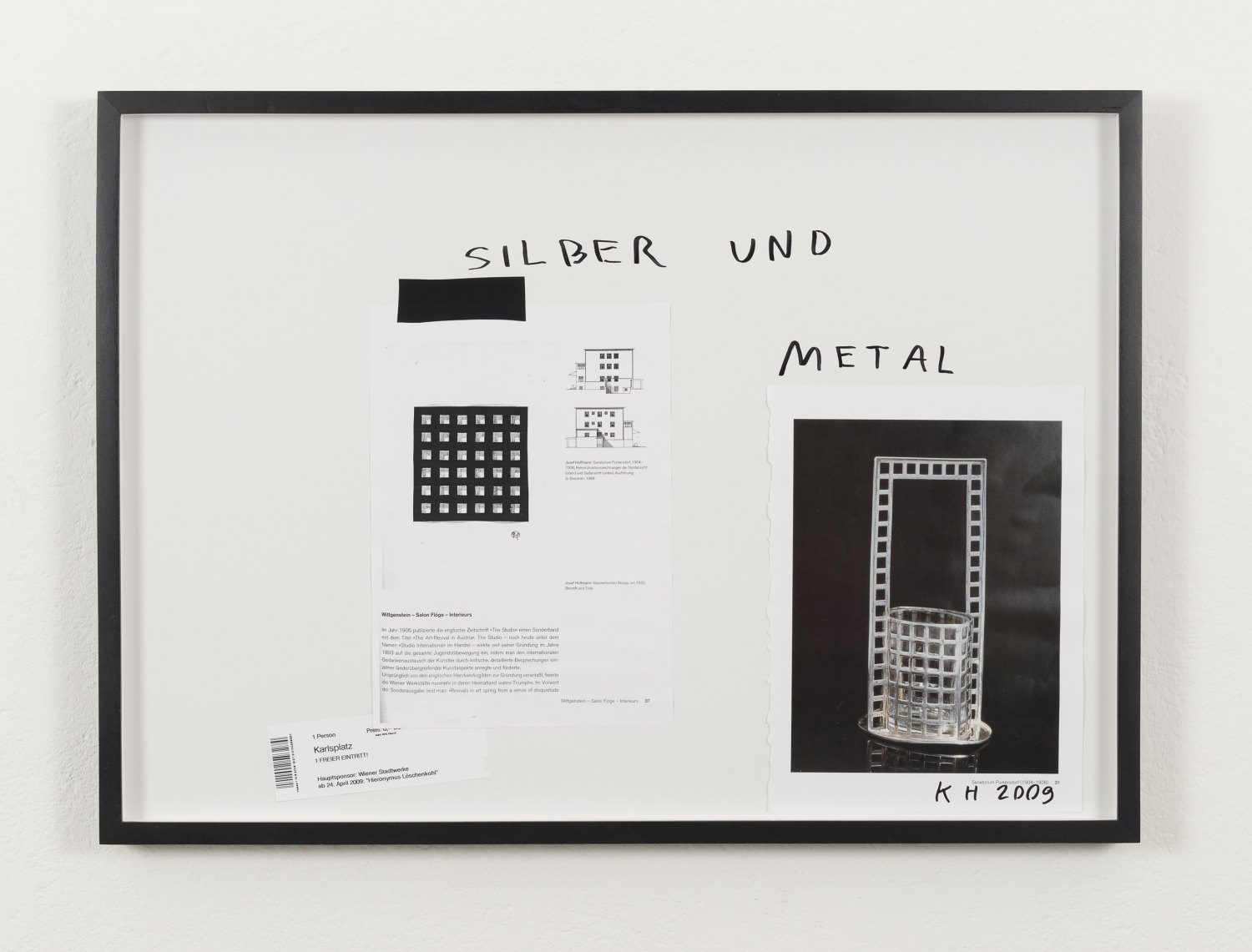 Karl Holmqvist Untitled (SILBER UND METAL), 2009 Framed collage, 52.5 × 72.5 × 4 cm