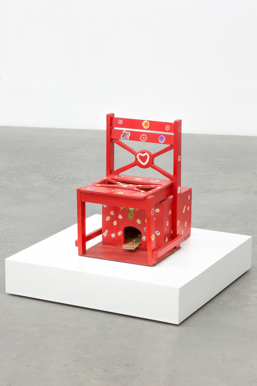 Andreas Slominski   Mausefalle, 2002  Wood, paint, stickers, 57 x 49 x 38.5 cm   