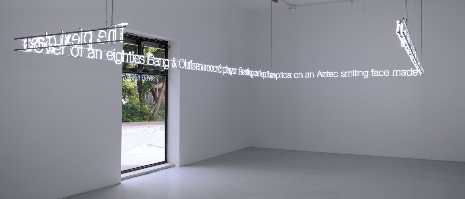 Cerith Wyn Evans In girum imus nocte et consumimur igni, 2008   Negative neon, metal, cable, plexiglass, 20 × 185 cm   