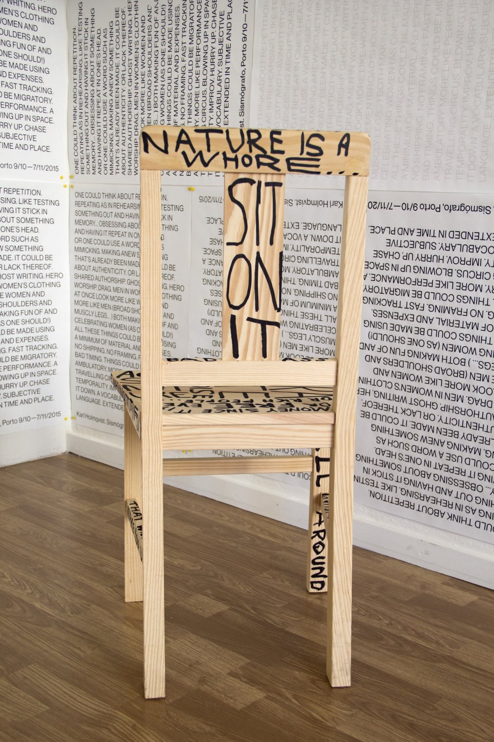 Karl Holmqvist Untitled, 2015 Magic marker on wooden chair, 87 × 44 × 42 cm