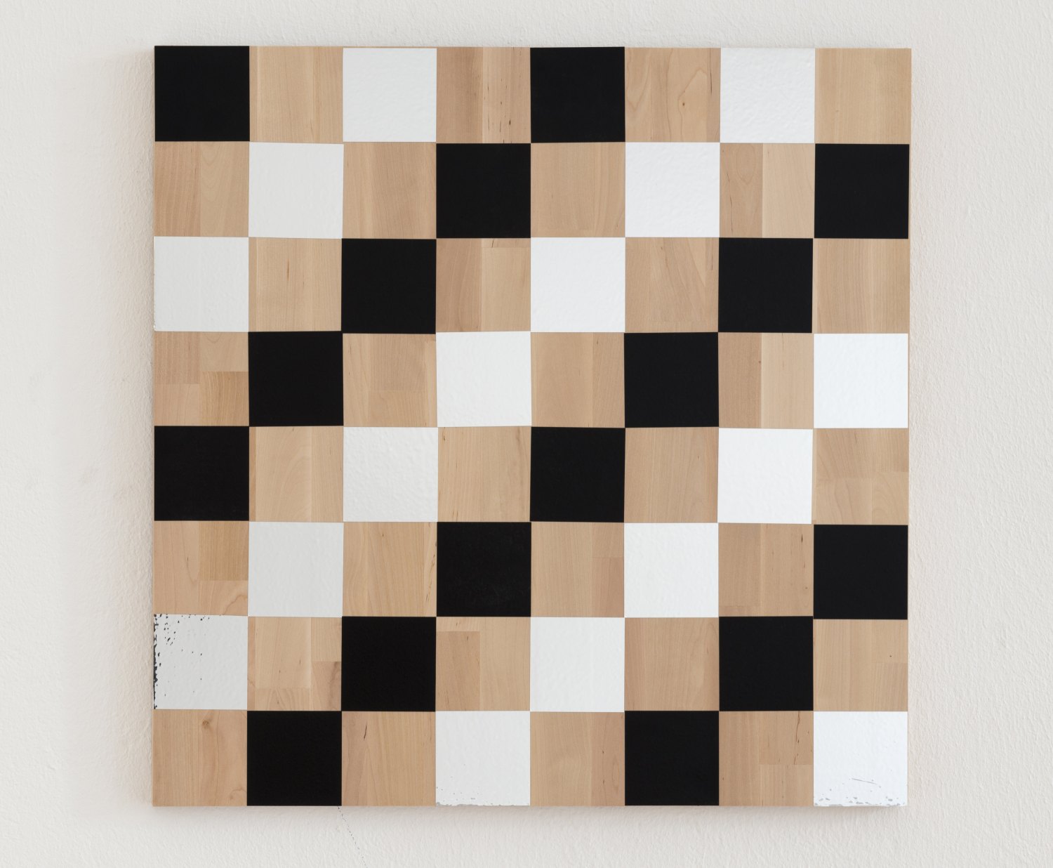 Karl Holmqvist Untitled (Checkerboard Painting Black and Silver), 2013 Vinyl and mirror foil on wood, 60 × 60 cm