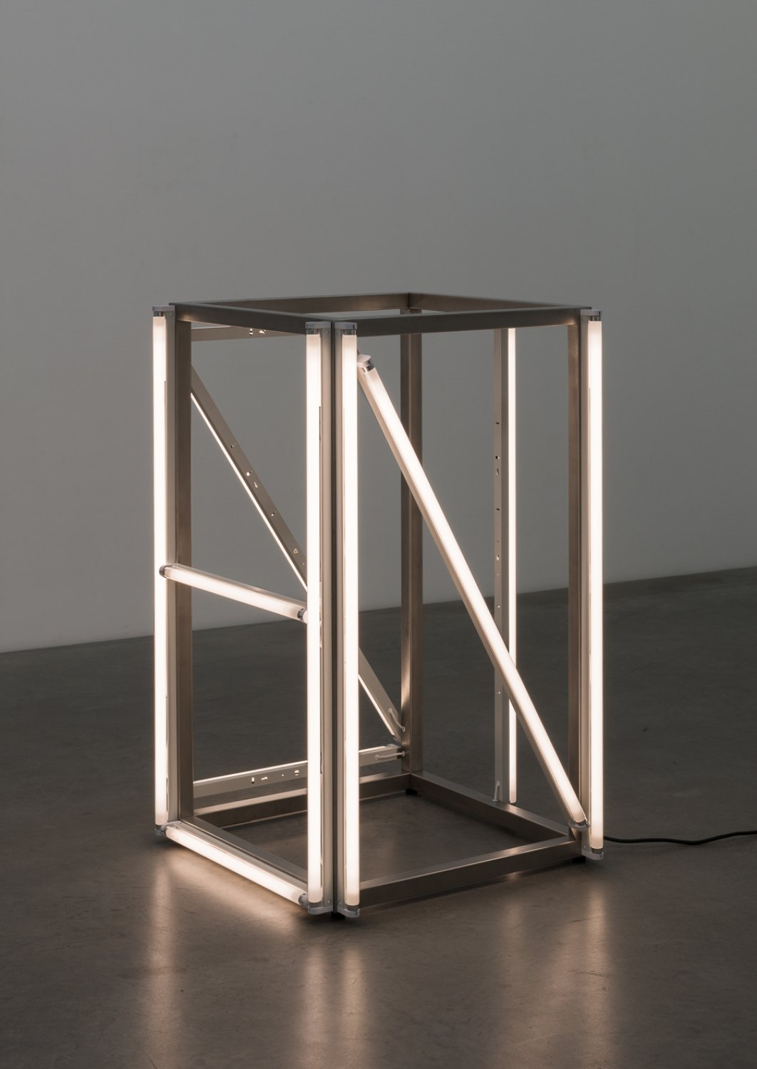 Karl Holmqvist Untitled (NAZI), 2016 Steel, fluorescent tubes, 120 × 73 × 73 cm
