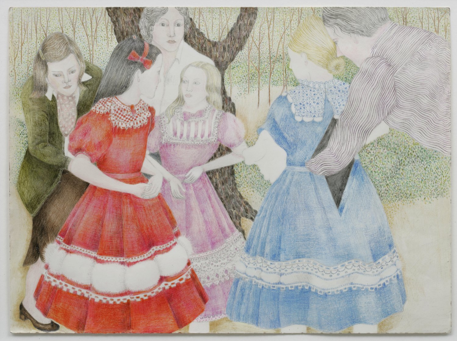 Katharina Wulff   Der Puppenspieler / the puppeteer, 2005    Crayon on paper, framed  43.5 × 50 cm   