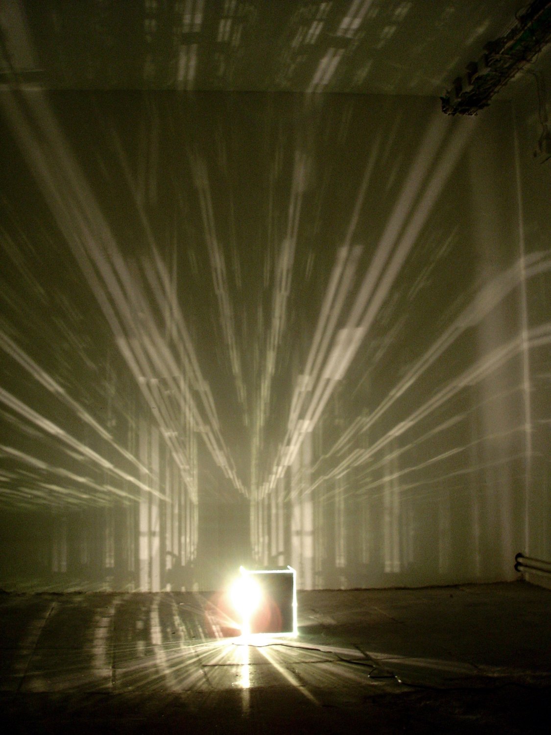 Kitty Kraus Untitled (mirror lamp), 2006 Mirror cube, 100W light bulb, cable, 17 × 22 × 30 cm