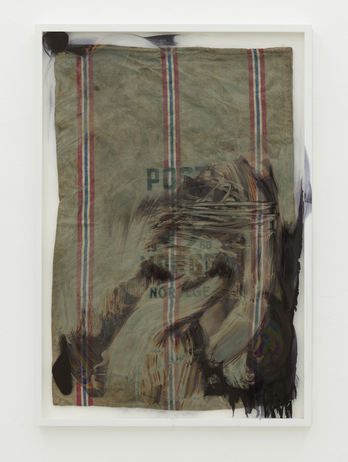 Matias Faldbakken Untitled (post bag), 2013 Canvas, frame, paint, 106.8 × 73.6 cm