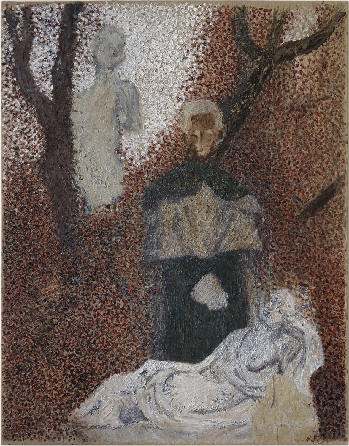 Sergej Jensen Mr Danmark, heksehertorgen fra Herlev (acrylic painting 6), 2014  Acrylic on linen, 308 × 241 cm   
