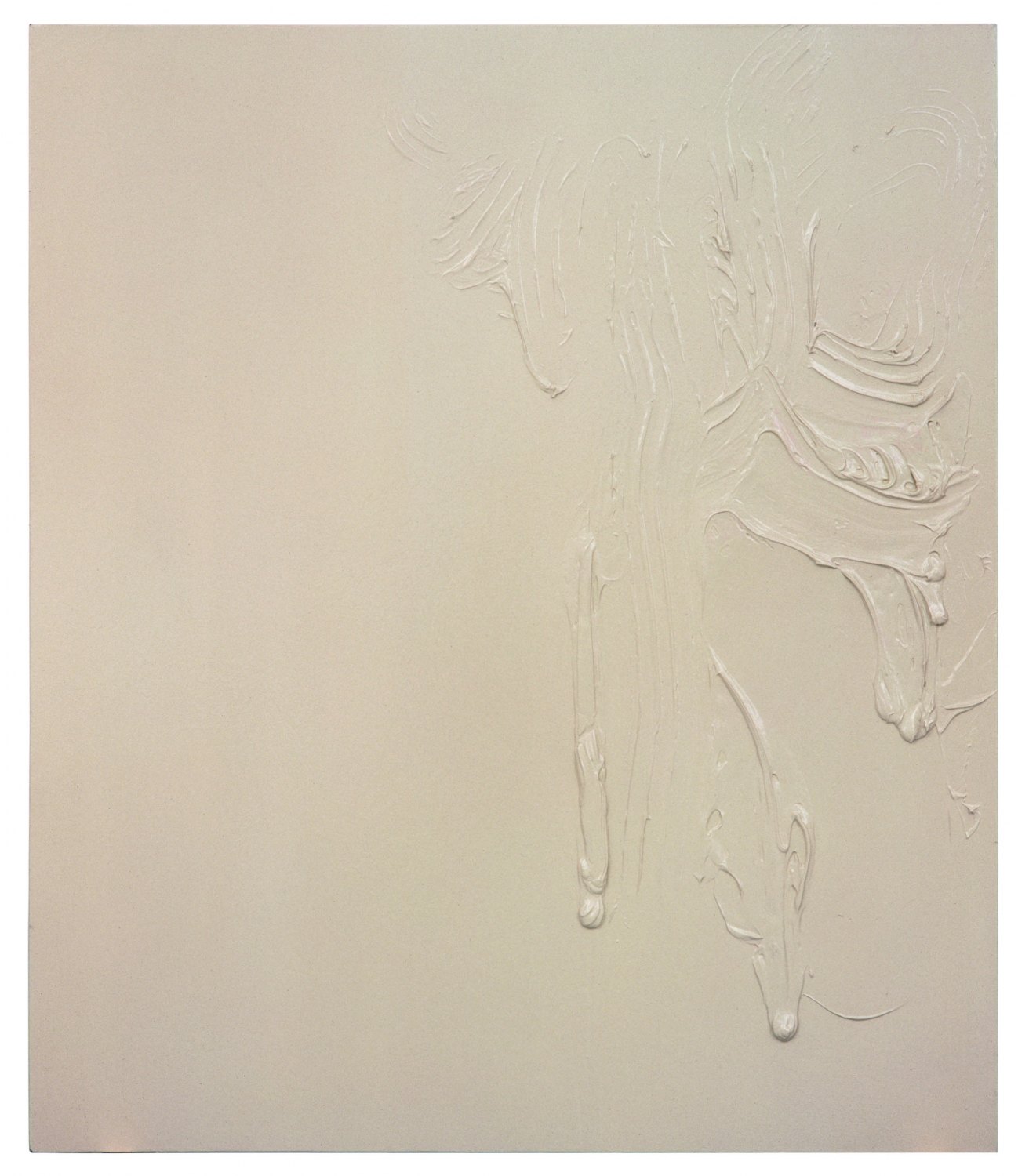 Ull Hohn Tan Enamel, 1993 Modelling paste and paint on canvas, 183 × 157.5 cm