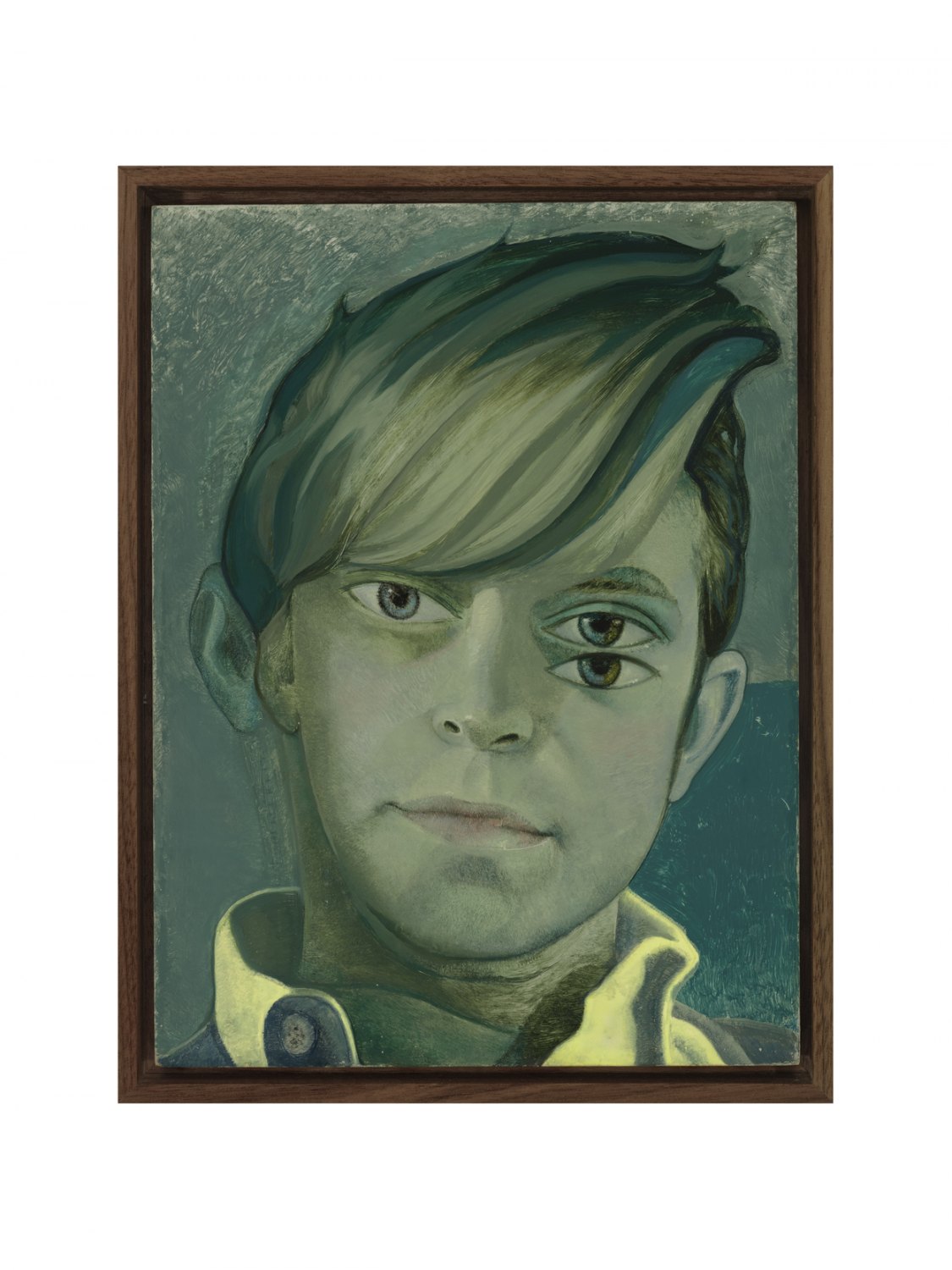 Victor Man Grafting / or Lermontov Dansant Come Saint Sebastien, 2014 Oil on wood, 21.5 × 16 cm
